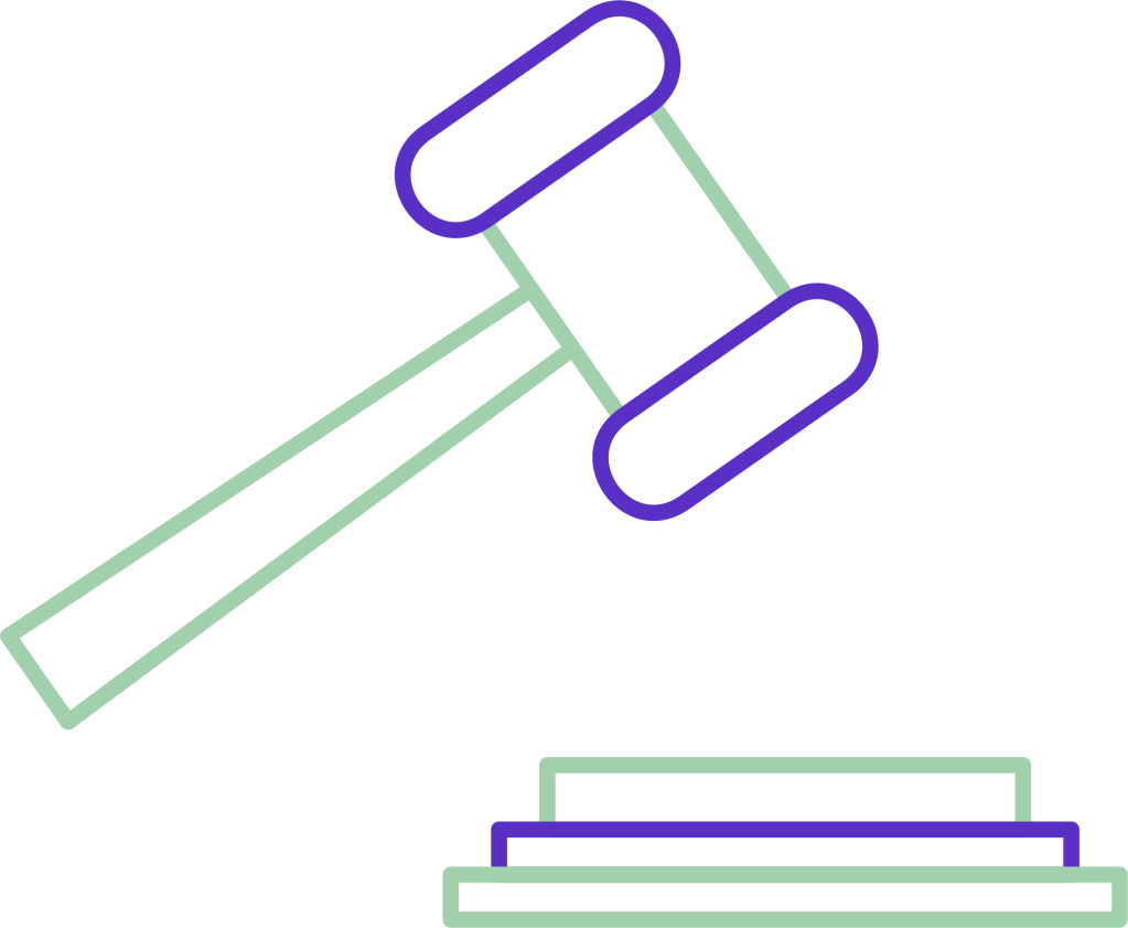 Grafisches Element, dass Recht symbolisieren soll.